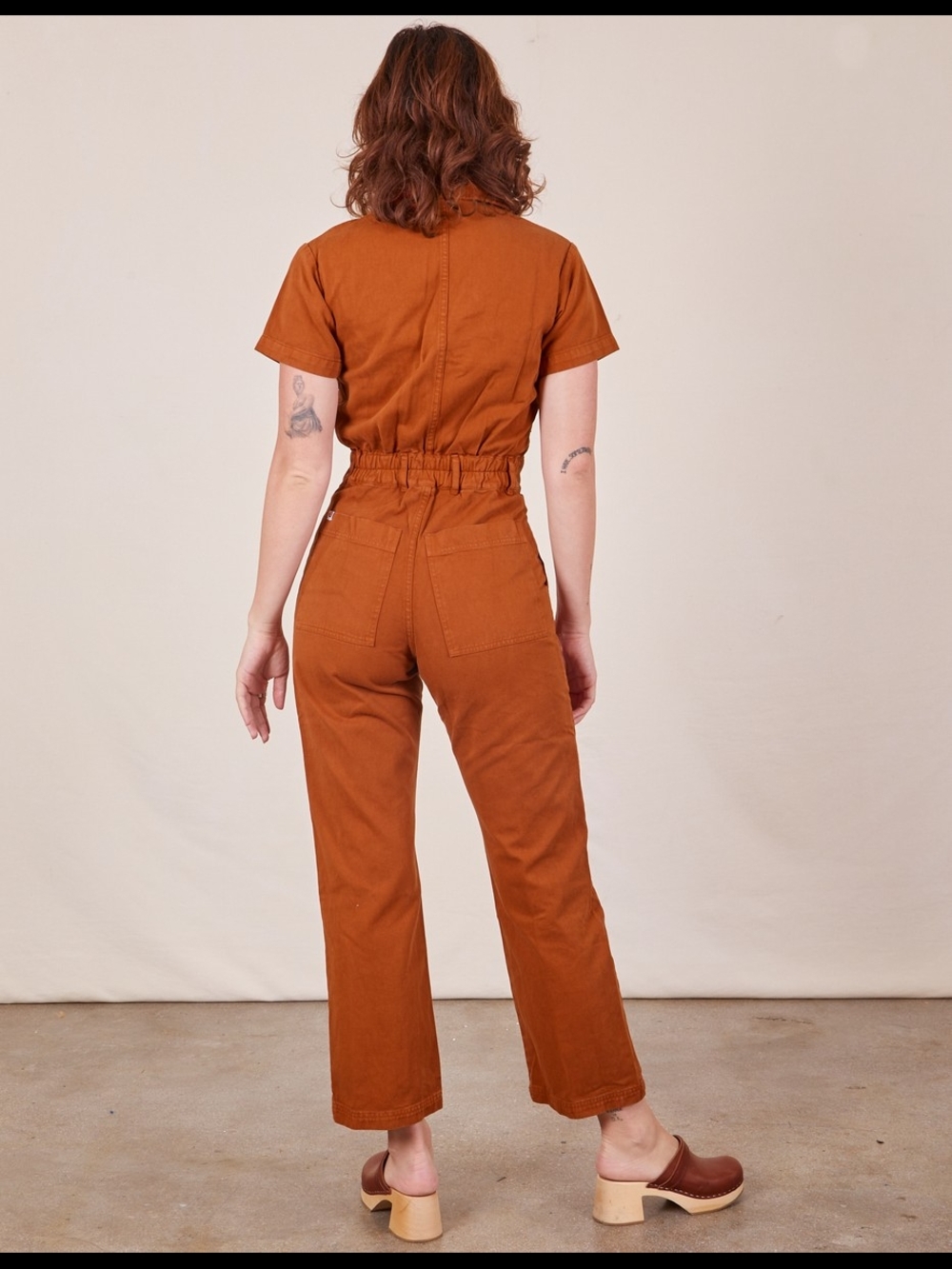 Big Bud Press Rust-Orange Short Sleeve Utility Jumpsuit - Picture 2 of 5
